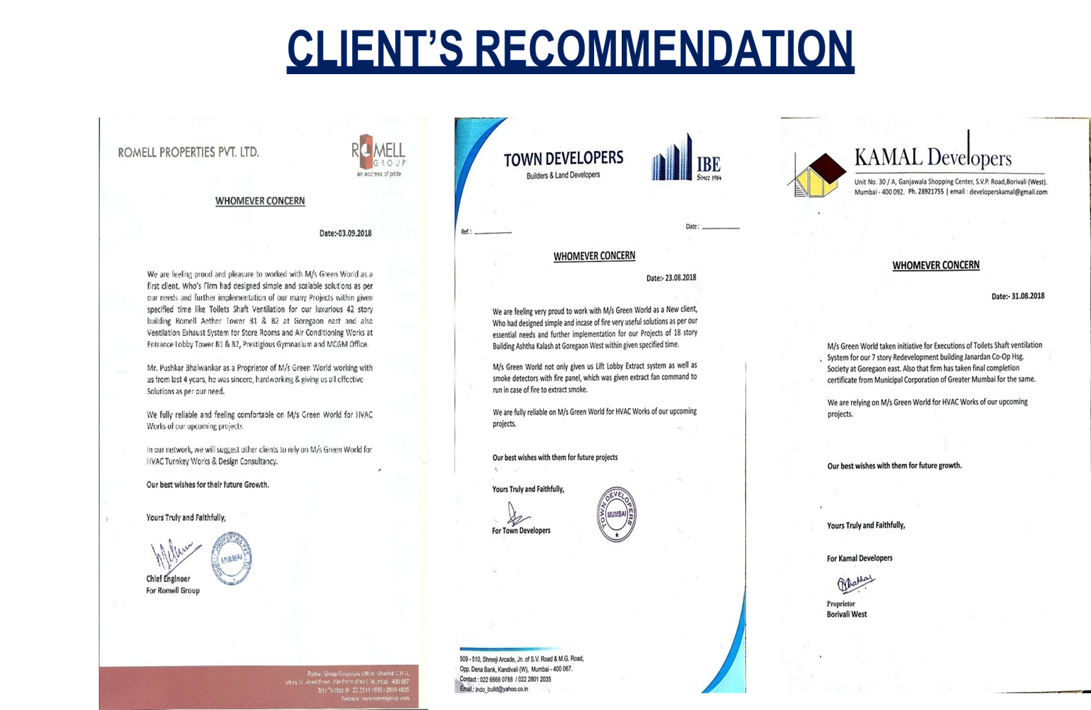 Client Recommendation